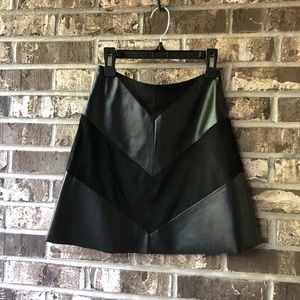 Cute Black leather and suede mini skirt